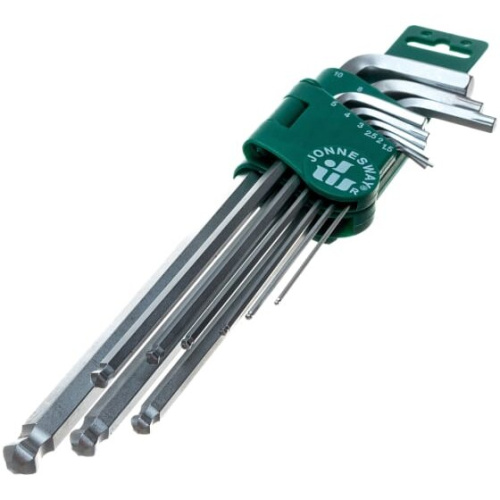 Набор ключей шестигранных Jonnesway H23S109S (49338) торцевых удлиненных с шаром, 9 пр.