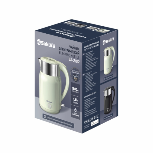 Электрочайник Sakura SA-2182GR светло-зеленый диск.