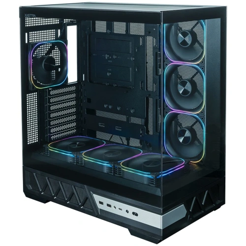 Корпус XASTRA Q700 7ARGB-FG-C10-UC Black (Q700-7FG12A-C10-UC) ATX/Aquarium/Screewless/7x120mm ARGB PWM FG fans/Argb+PWM HUB 10port/Type C