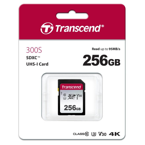 Карта памяти Transcend TS256GSDC300S SDXC 300S, 256GB UHS-I Class U3 V30