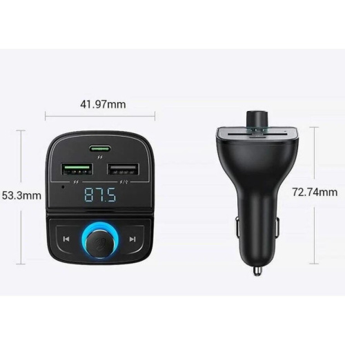 АЗУ UGREEN CD229 (80910) FM&Bluetooth Transmitter&Car Charger + TF Slot черный