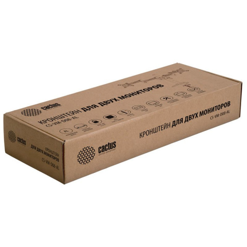 Кронштейн для мониторов Cactus CS-VM-D08-AL серебристый