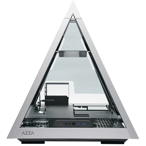Корпус Azza Pyramid L черный/серебристый (CSAZ-804L Pyramid) без БП ATX 6x120mm 2xUSB3.0 audio bott PSU