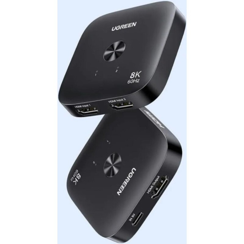 Переключатель UGREEN AW700 (65877) 8K 60Hz HDMI 2.1 Switch 2 In 1 Out черный