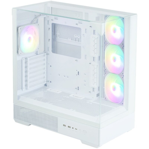 Корпус ZALMAN P40 Prism Plus, ATX, White, Window, 3xCombo (3.5'' or 2.5"), 1xUSB Type-C, 2xUSB3.0, Side 3x120mm ARGB, Rear 1x120mm ARGB