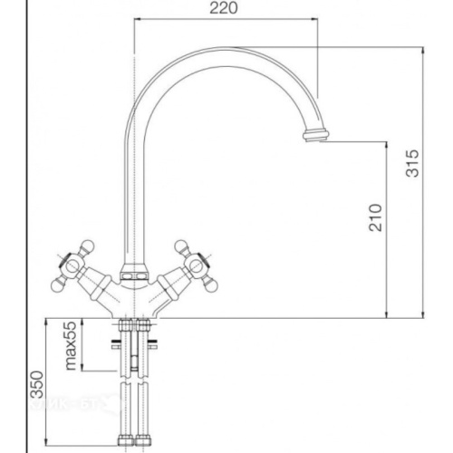 Смеситель для кухни Italmix Novecento 0900 Black Metalic