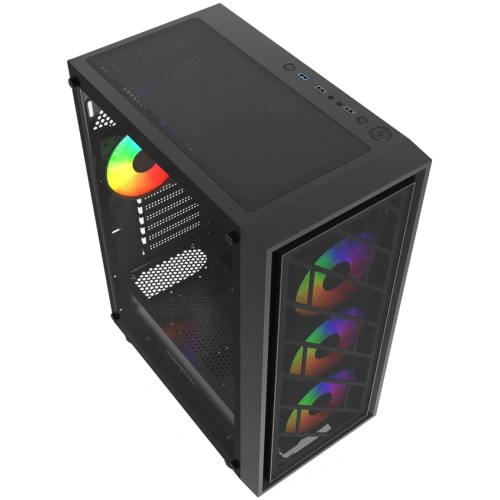 Корпус Powercase Mistral EA16 (CMAEA16-L4), Tempered Glass, 4x 120mm FRGB Fan, чёрный, ATX