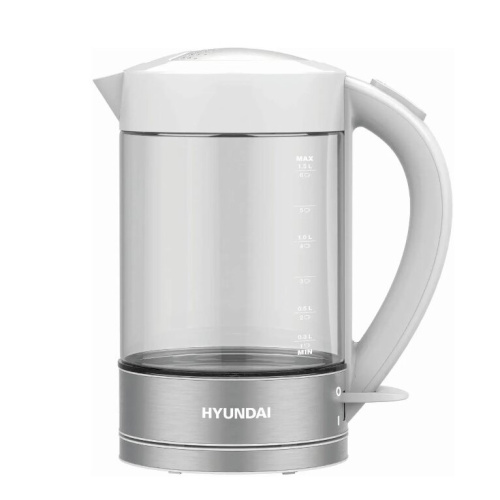 Электрочайник Hyundai HYK-G9990 белый/серебристый