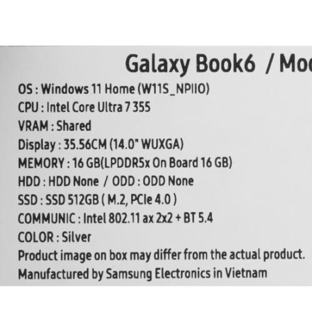 14" Ноутбук Samsung Galaxy Book6 серебристый