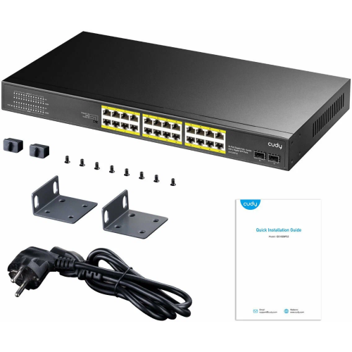 Коммутатор неуправляемый Cudy GS1028PS2 (L2) 24x1Гбит/с 2SFP 24PoE+ 300W