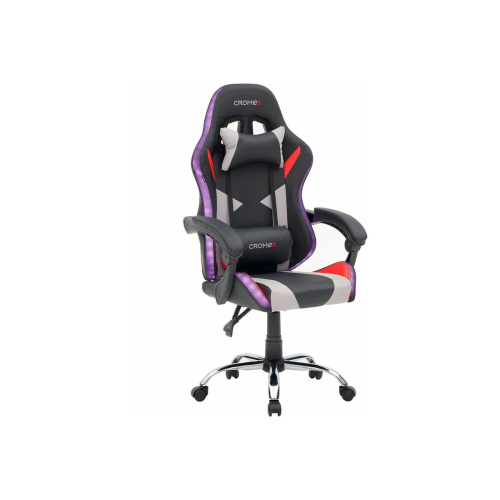 Кресло игровое CROMEX Quantum GM-155 RGB (532955) экокожа, черное/красное/серое