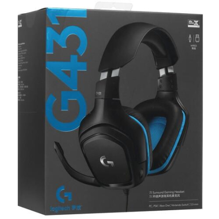 Проводные наушники Logitech G431 черный