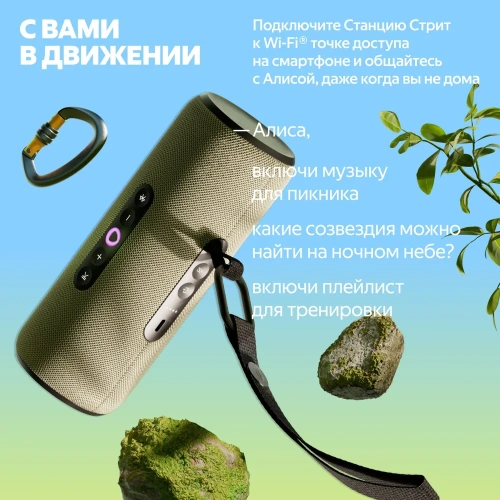 Умная колонка ЯНДЕКС Стрит Алиса YNDX-00030GRN зеленый