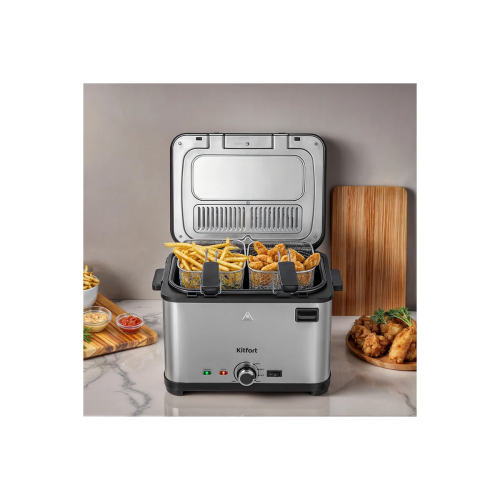 Фритюрница KitFort КТ-6240 серебристый/черный