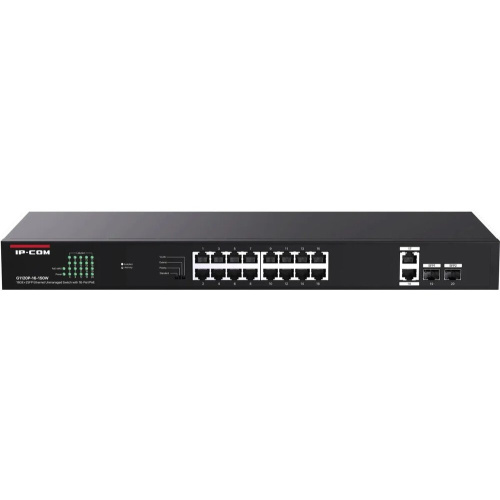 Коммутатор IP-COM G1120P-16-150W 18GE+2SFP Ethernet Unmanaged Switch With 16-Port PoE