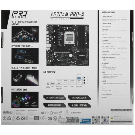 Материнская плата ASRock A620AM Pro-A