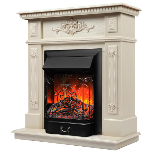 Электрокамин RealFlame Lilian WT жемчуг с очагом Majestic Lux Black