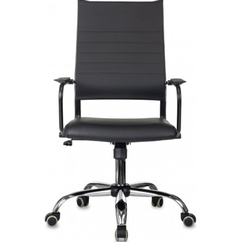Кресло руководителя Бюрократ CH Balance SL B-PU L Line черный экокожа крестов. металл хром