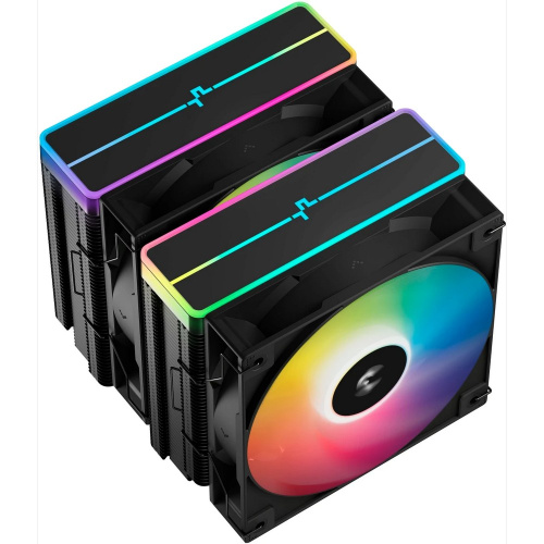 Кулер DEEPCOOL AG620 BK ARGB V2 LGA20XX/1700/1200/115X/AM5/AM4 (TDP 260W, PWM, ARGB Dual Fan 120mm, 6 тепл. трубок, черный) Ret