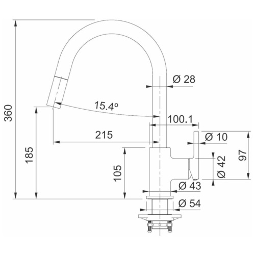 Смеситель FRANKE Lina 115.0626.053 черный мат выдвижной шланг