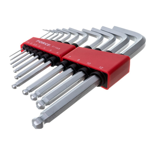 Набор ключей шестигранных FORCE 5116LB средн. с шаром Г-образн.1,5-12 мм, 11 предм.