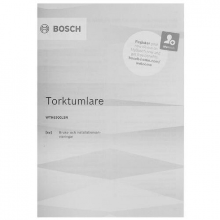 Сушильная машина Bosch WTH8300LSN белый