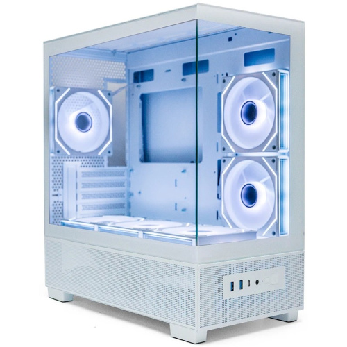 Корпус XASTRA Q500M 6ARGB-C10-UC White (Q500M-6FM12A-C10-UC-WH) mATX/Aquarium/Screewless/ 6x120mm ARGB PWM FM fans/Argb+PWM HUB 10port/ Type-C