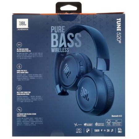 Беспроводные наушники JBL Tune 520BT синий