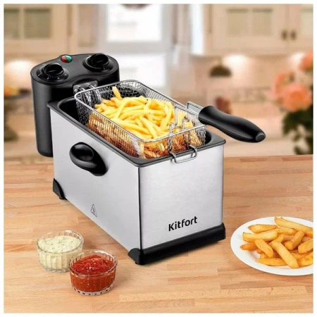 Фритюрница KitFort КТ-4052 серебристый/черный