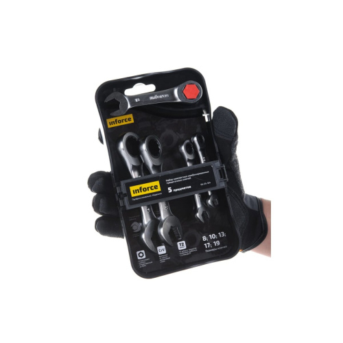 Набор ключей комбинированных Inforce 06-05-104 трещоточных 5 предметов