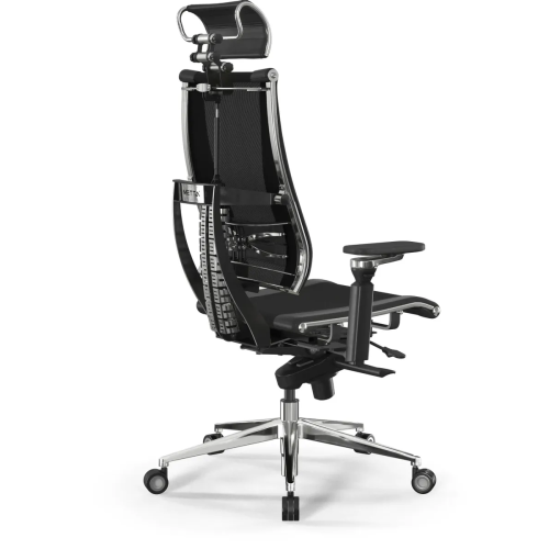 Кресло руководителя Метта Yoga 4DF B2-14D-YM93+Infinity (Z509232364) черный сет/ткань/экокожа с подголов. крестов. алюминий хром