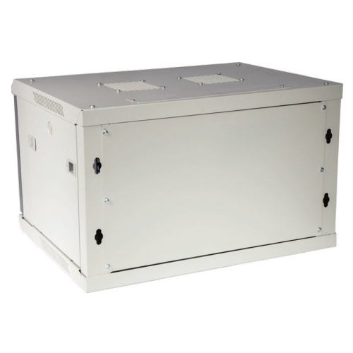 Шкаф коммутационный Lanmaster (TWT-CBWPG-9U-6X4-GY) серый настенный 9U 600x400мм пер.дв.стекл 60кг