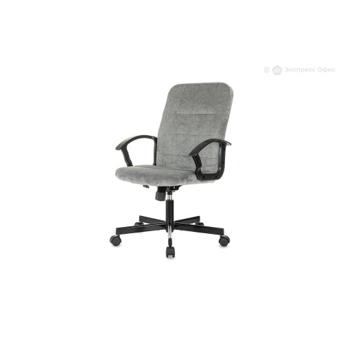 Кресло Бюрократ Triest Fabric-LT19 серый Light-19 крестов. металл черный