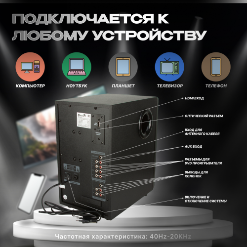 Акустическая система ELTRONIC 20-87 Home sound черный