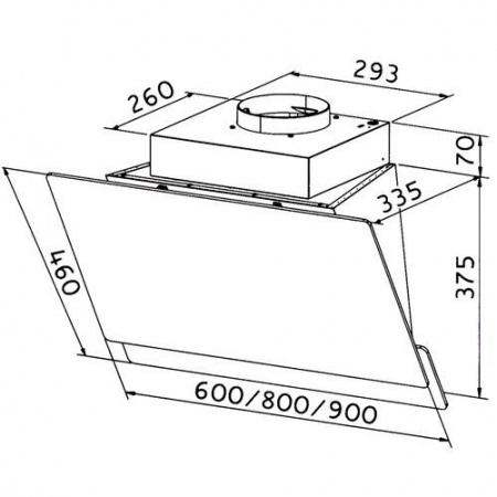 Вытяжка наклонная Gorenje WHI649EXGW белый/белый