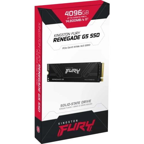 SSD Kingston Fury Renegade G5 (SFYR2S/4T0) 4Tb M.2 2280, PCI-E 5.0 x4, 3D TLC, 14800/14000Mbs, 4000TBW, DRAM