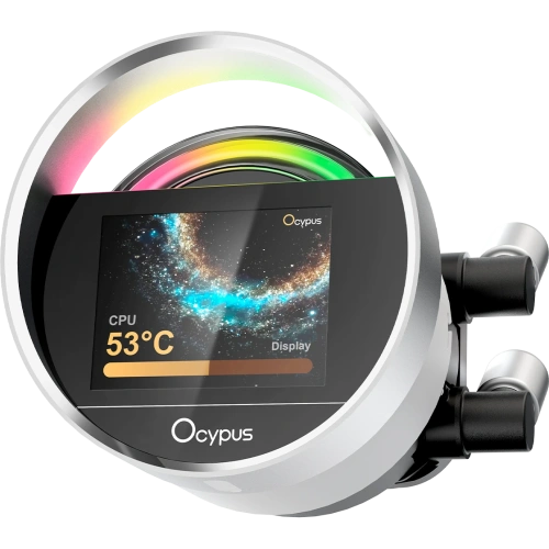 СВО Ocypus Sigma L36 WH ARGB, 360mm, LCD Pump 2.4", 3x120mm ARGB fans, LGA115X/1200/1700/18XX, AM4/AM5